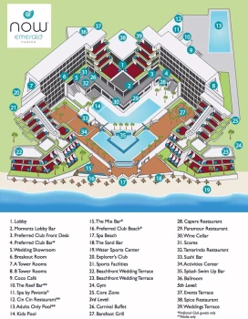 Resort map of Now Emerald Cancun