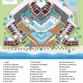 Resort map of Now Emerald Cancun