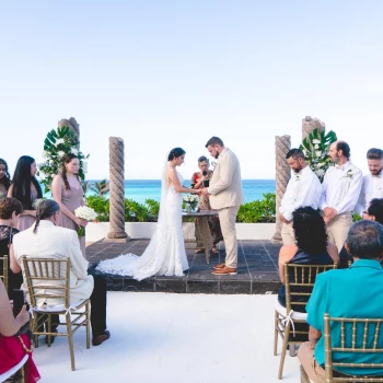 Ceremony on the prosperity columns at Now Emerald Cancun