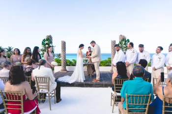 Ceremony on the prosperity columns at Now Emerald Cancun