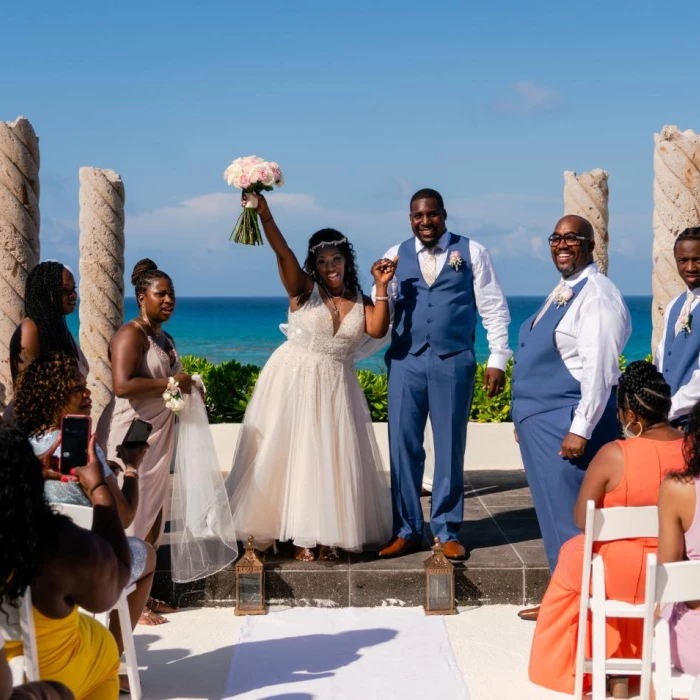 Ceremony on the prosperity columns at Now Emerald Cancun