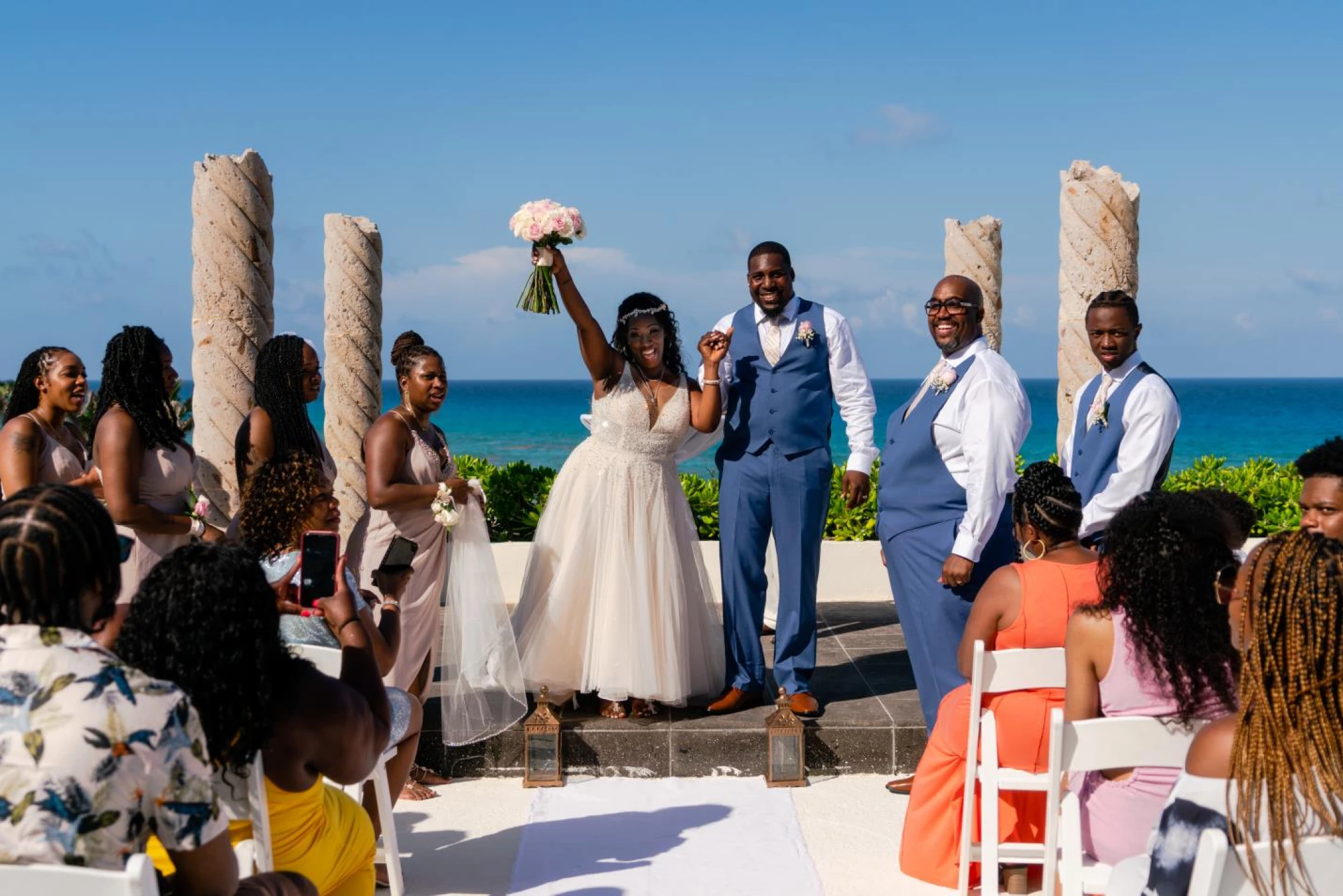 Ceremony on the prosperity columns at Now Emerald Cancun