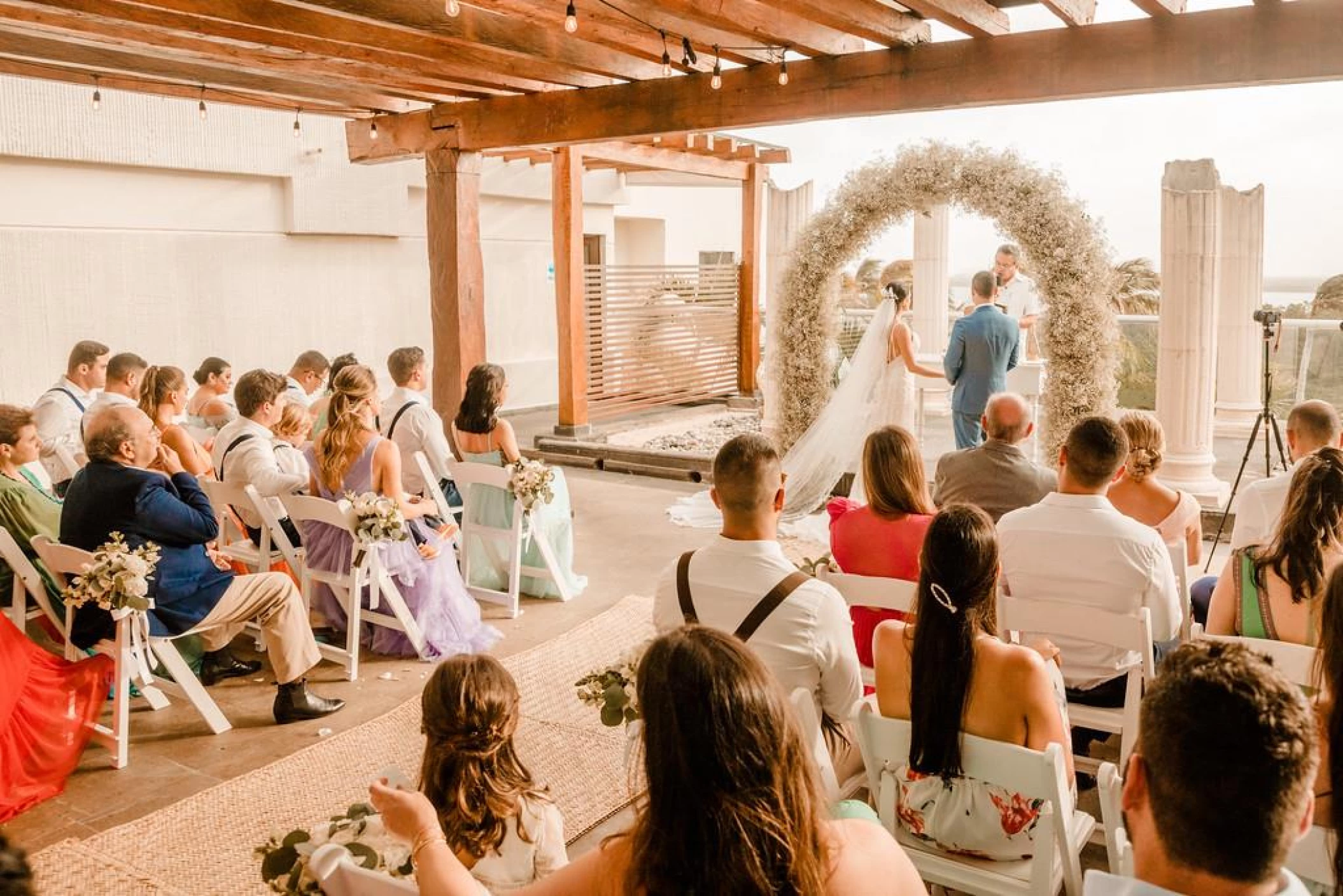 Ceremony on the sunset terrace at Now Emerald Cancun