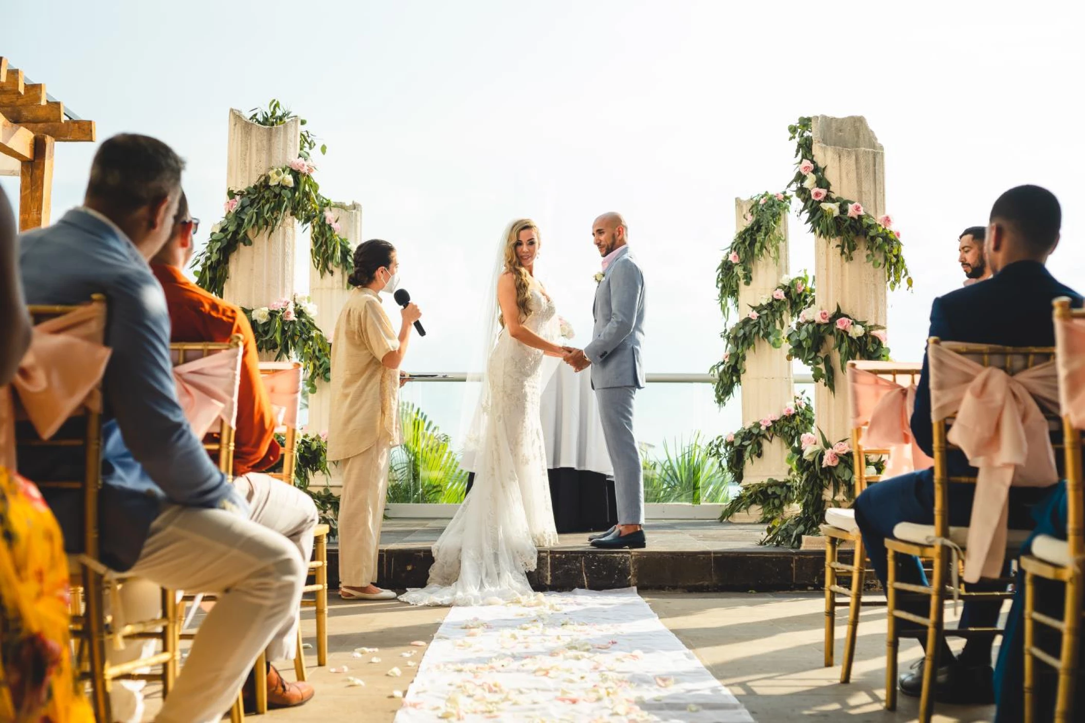 Ceremony on the sunset terrace at Now Emerald Cancun