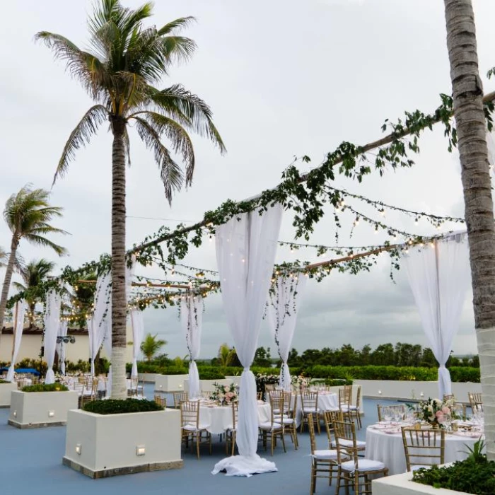 Dinner reception on the wayak terrace at Now Emerald Cancun