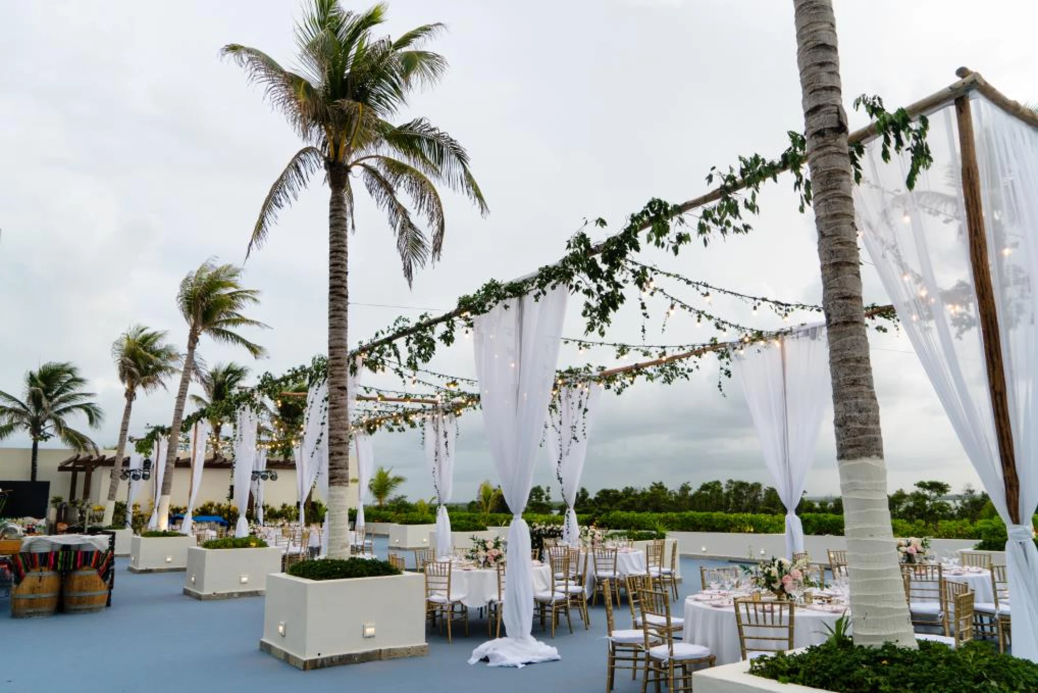 Dinner reception on the wayak terrace at Now Emerald Cancun