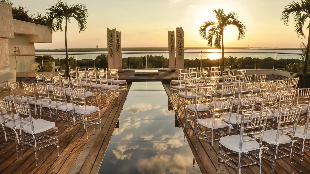 Sunset terrace at Now Emerald Cancun