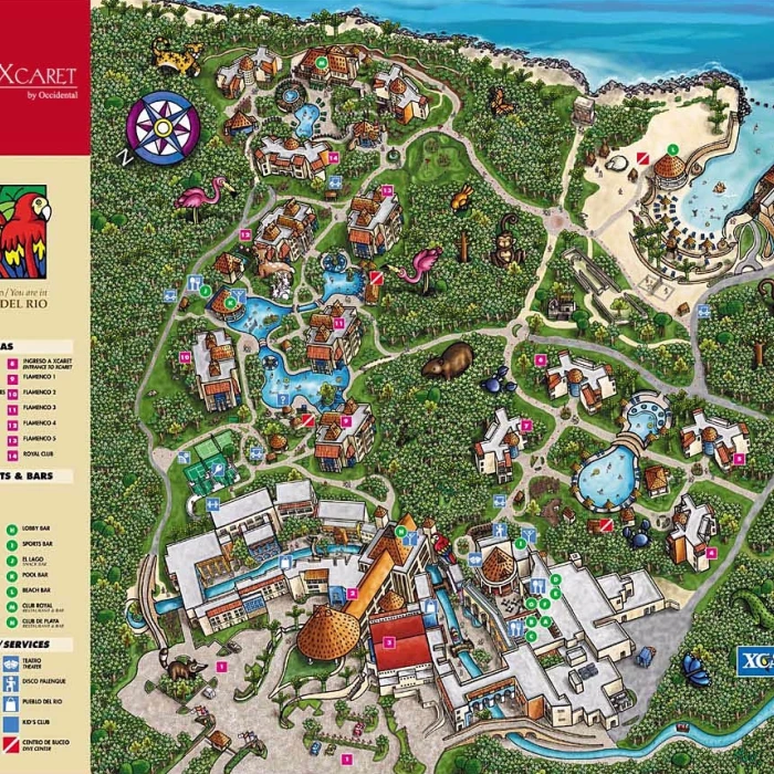 Resort map of Occidental at Xcaret Destination