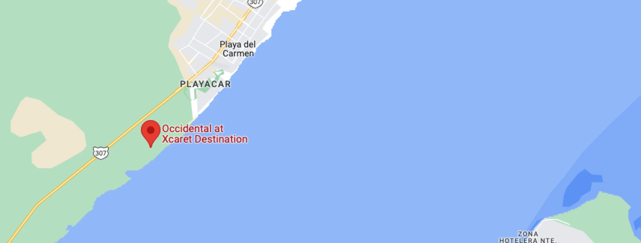 Google maps of Occidental at Xcaret Destination