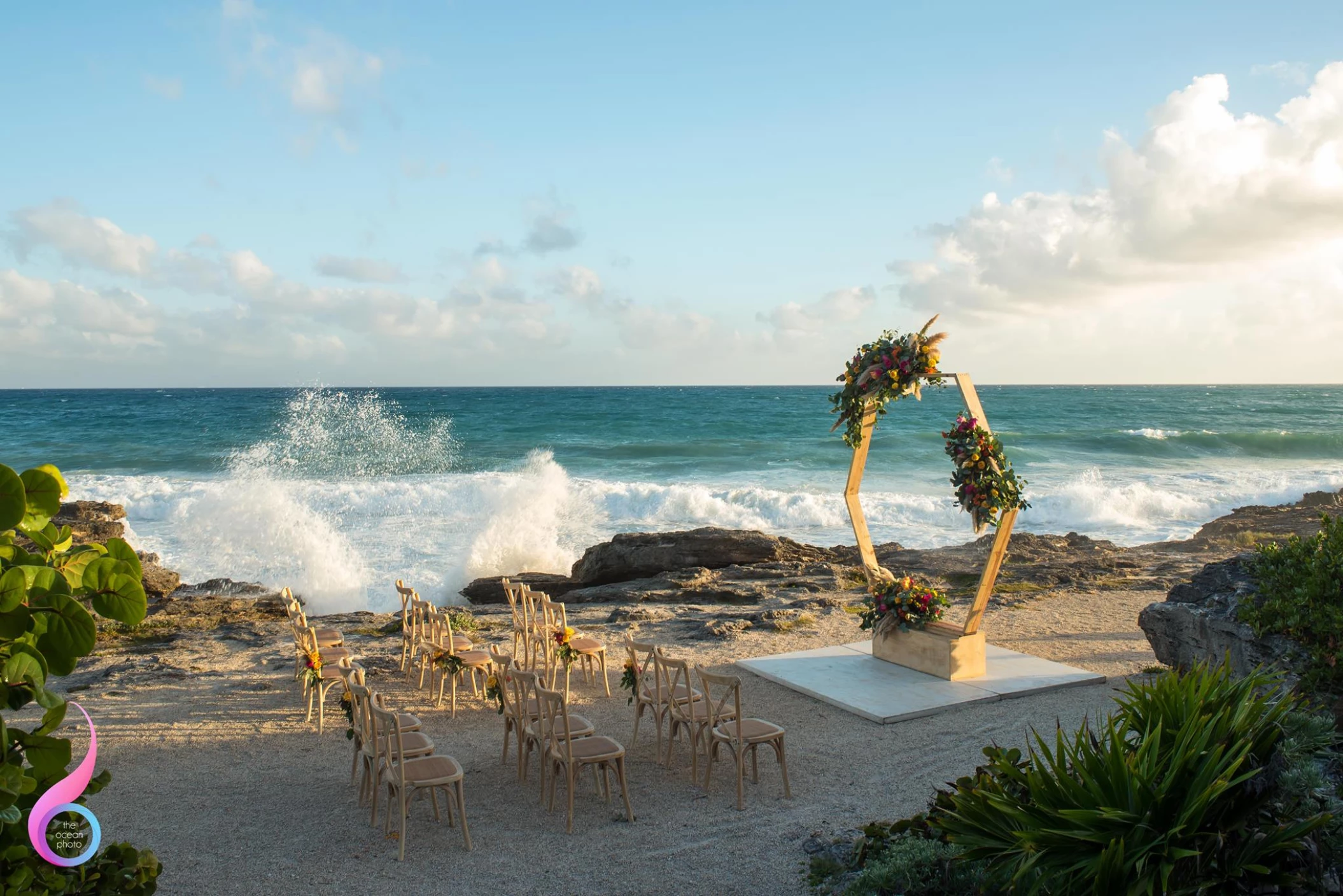 Ceremony decor on the Maya ruins at Occidental at Xcaret Destination