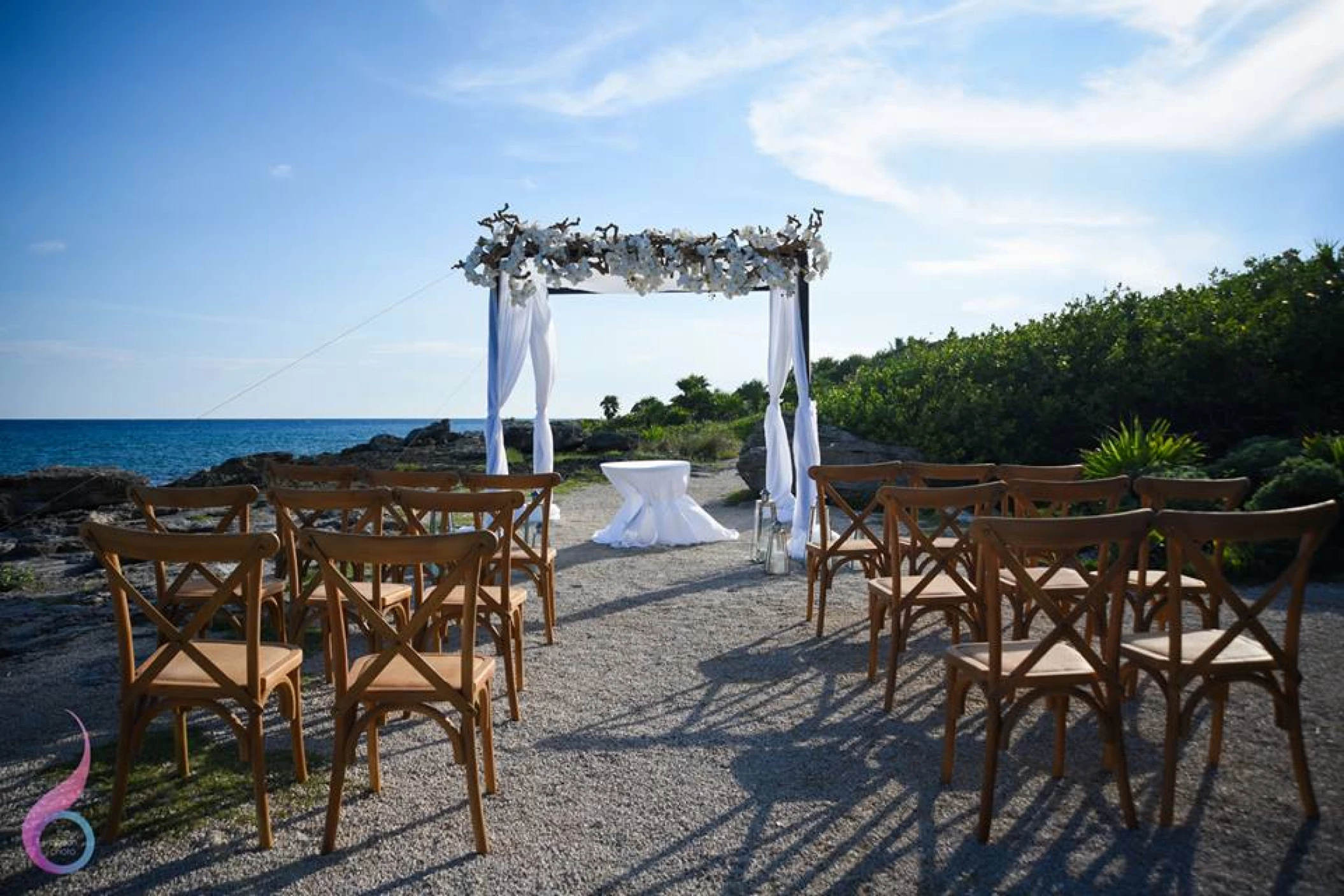 Ceremony decor on the Maya ruins at Occidental at Xcaret Destination