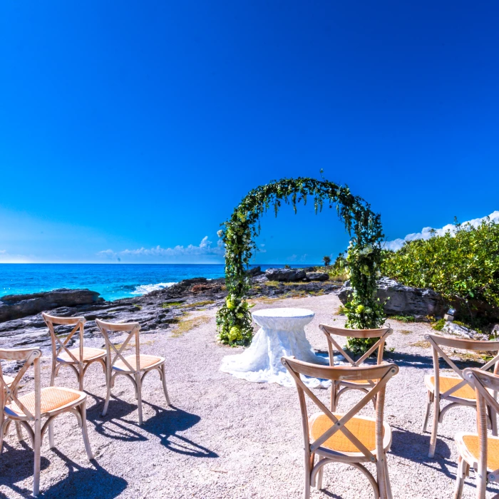 Ceremony decor on the Maya ruins at Occidental at Xcaret Destination