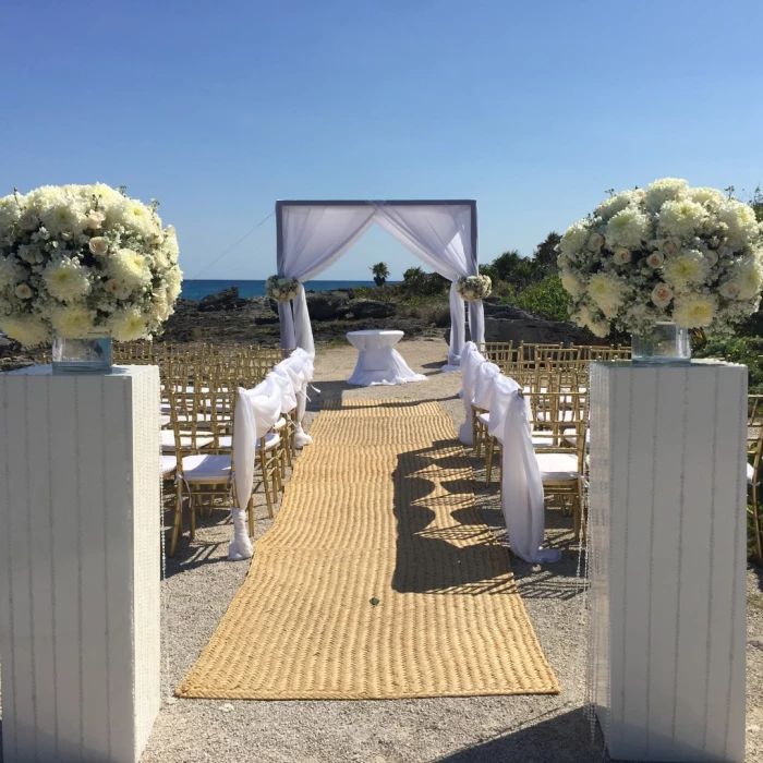 Ceremony decor on the Maya ruins at Occidental at Xcaret Destination