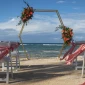 Beach wedding setup at Ocean Coral & Turquesa resort.