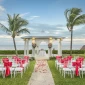 Wedding ceremony setup on garden gazebo at Ocean Coral & Turquesa Resort.