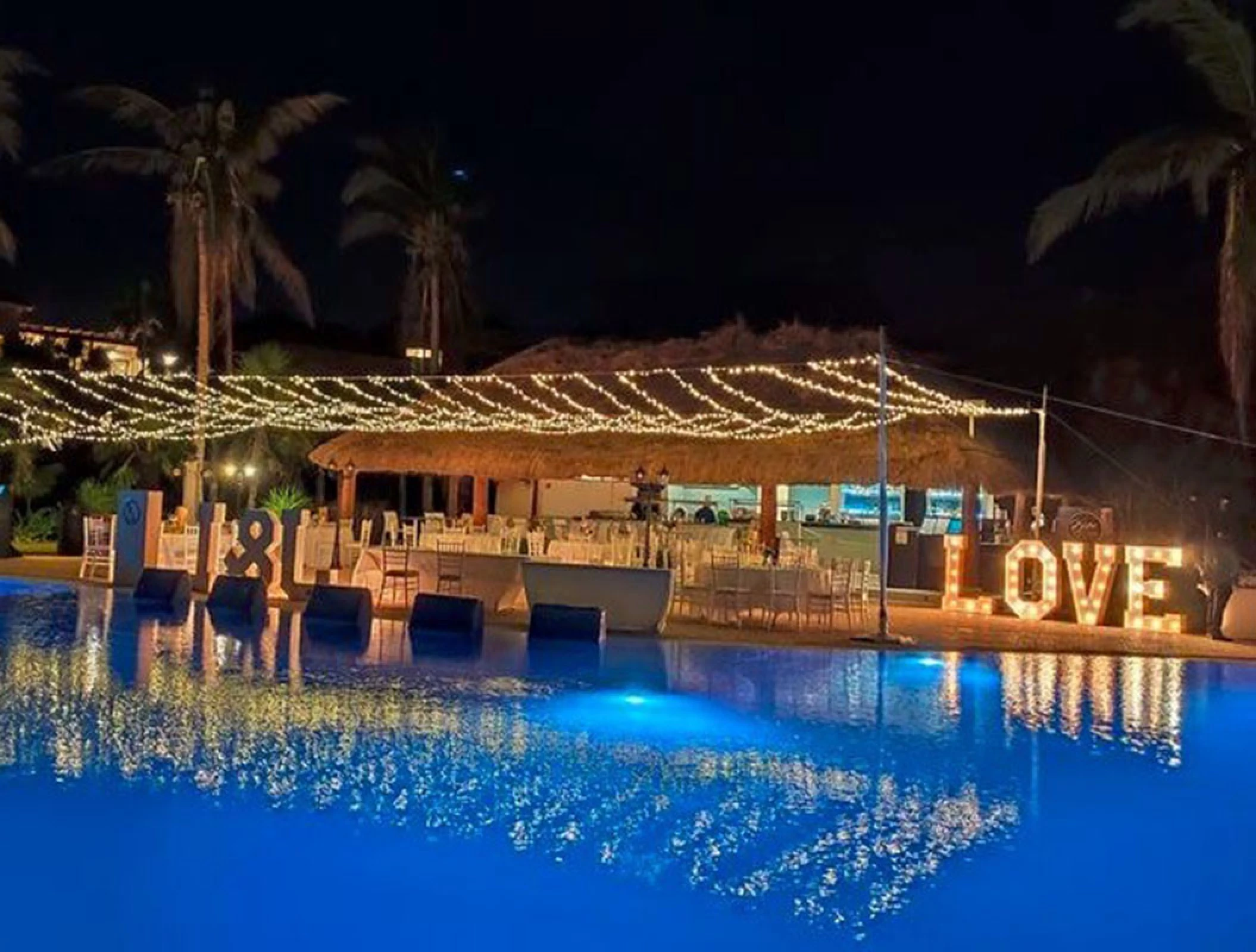 La creperie private wedding venue at Ocean Coral and Turquesa hotel.