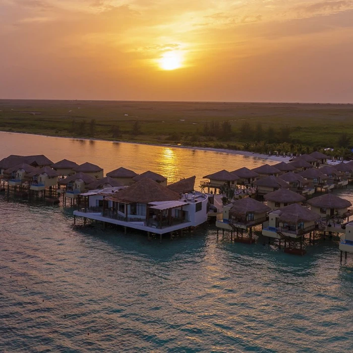 PALAFITOS OVERWATER BUNGALOWS aerial view