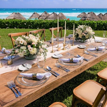 Dinner reception decor on Garden Gazebo at Paradisus Cancun
