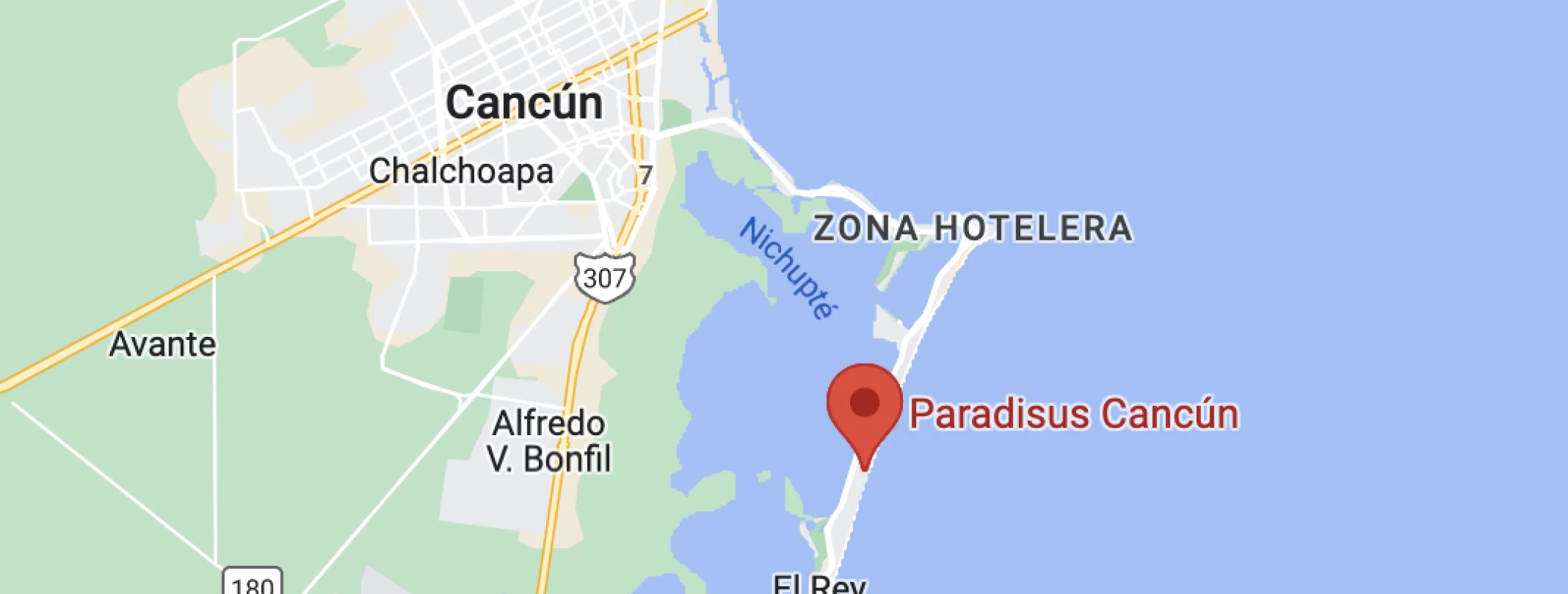 Google maps of Paradisus cancun