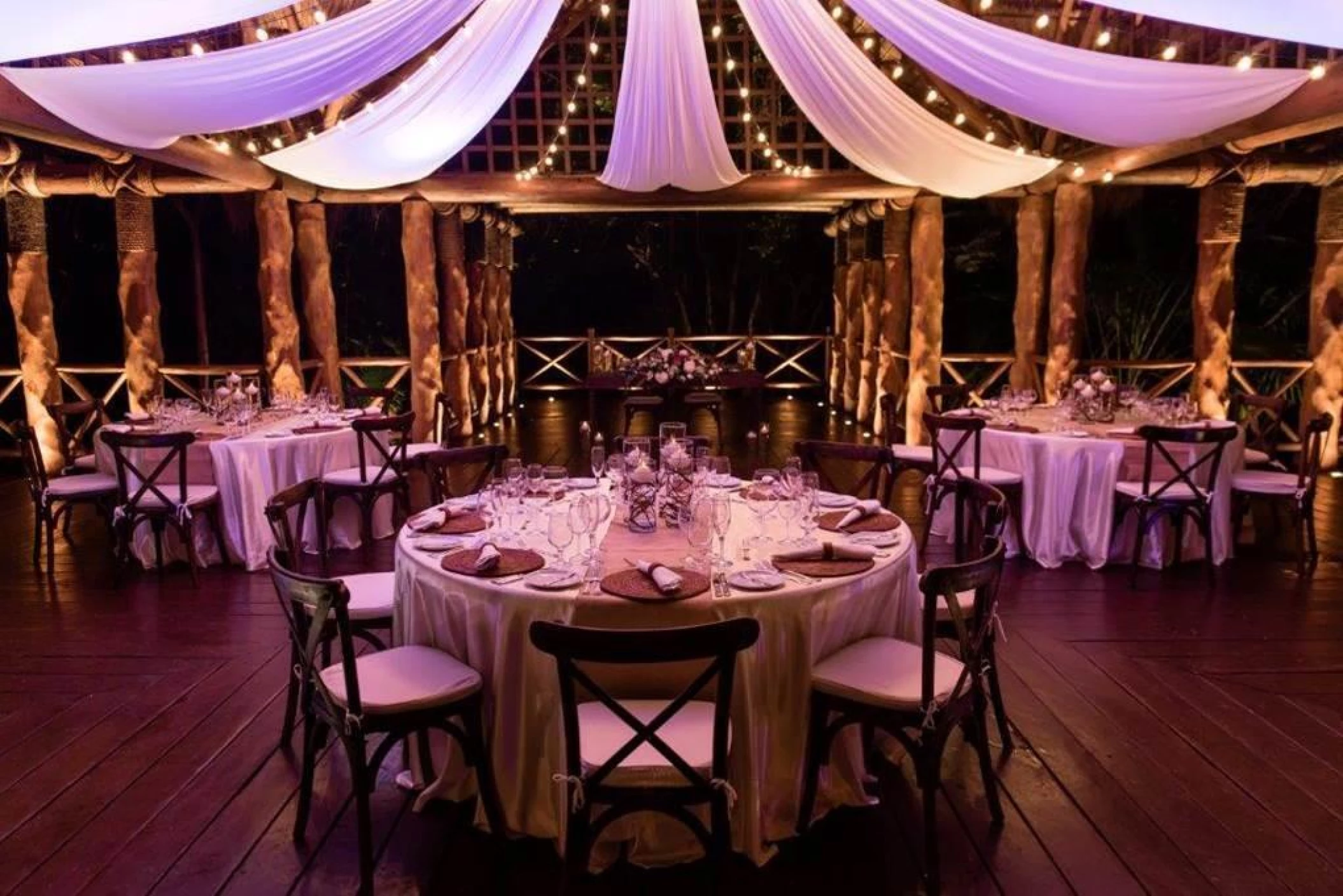 Dinner reception decor on Gazebo Perla at Paradisus La perla y Paradisus Playa del carmen