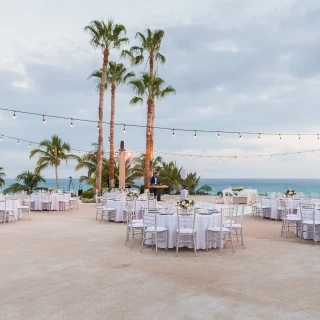 Dinner reception in the ocean terrace at Paradisus Los Cabos