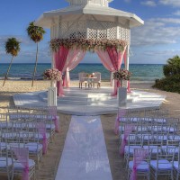 Paradisus La Perla beach wedding gazebo venue with seating