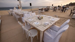 The beach wedding venue at Pueblo Bonito Sunset Beach Golf & Spa Resort