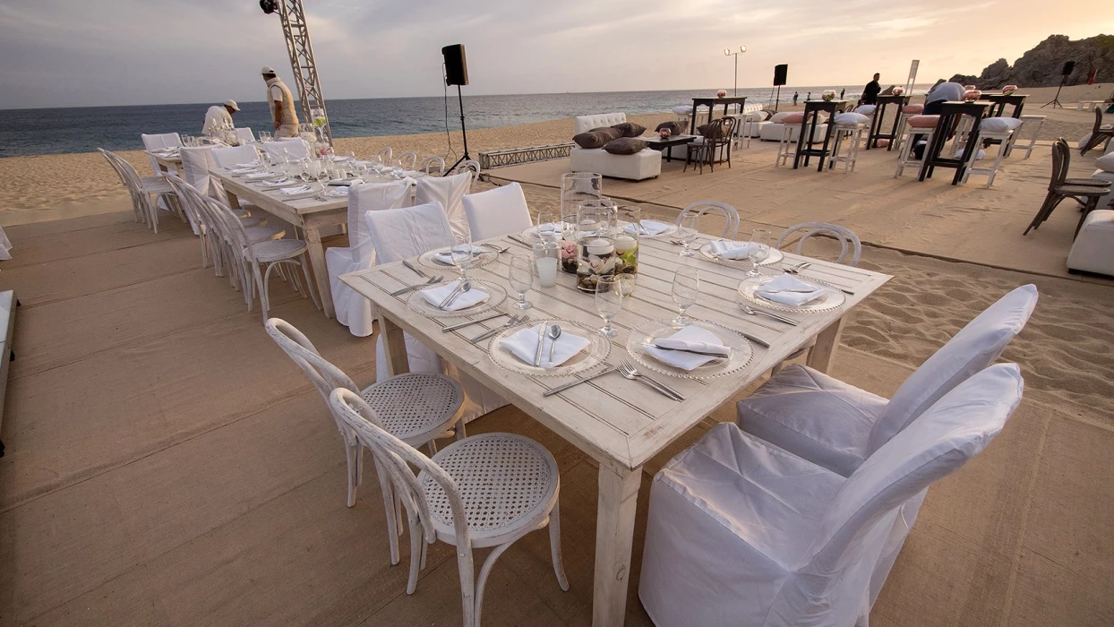 The beach wedding venue at Pueblo Bonito Sunset Beach Golf & Spa Resort