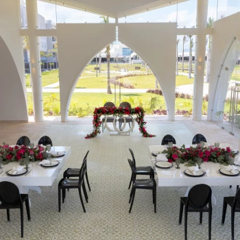 Wedding decor on Palm Pavilion 1 y 2 at Planet Hollywood Cancun Resort and Spa