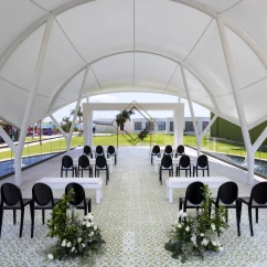 Ceremony decor on Palm Pavilion 1 y 2 at Planet Hollywood Cancun Resort and Spa