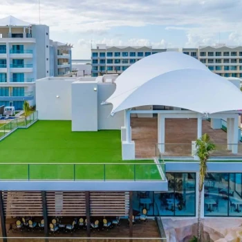 Aerial view of Rooftop Wedding Venue at Planet Hollywood Cancun Resort and Spa