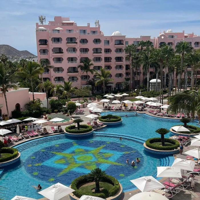 Pueblo Bonito Rose Pool and buildings.