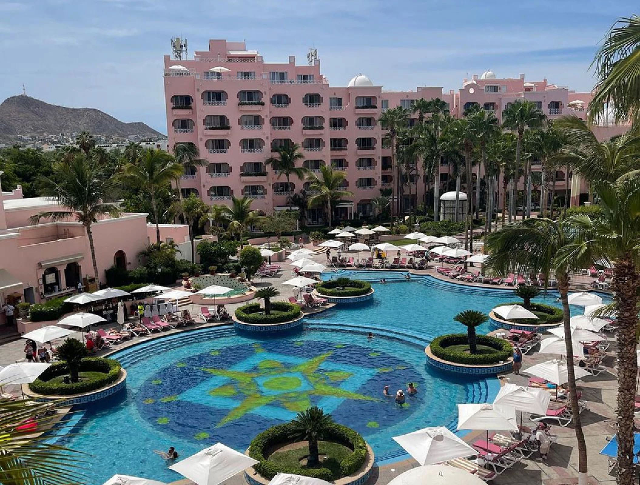 Pueblo Bonito Rose Pool and buildings.