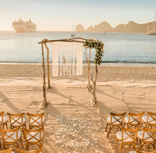 Ceremony decor at Pueblo Bonito Rose Resort