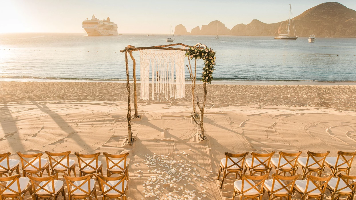 Ceremony decor at Pueblo Bonito Rose Resort