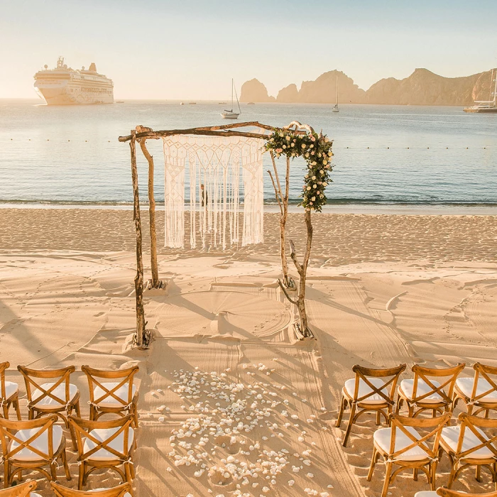 Ceremony decor at Pueblo Bonito Rose Resort