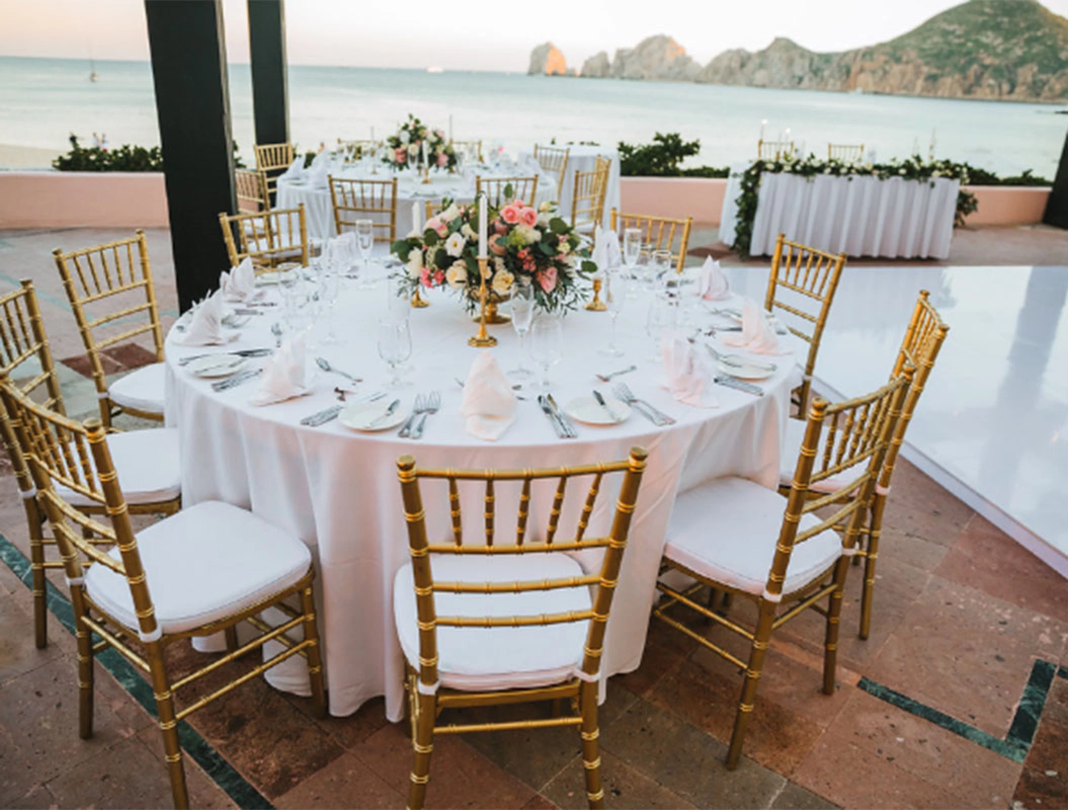 Pueblo Bonito Rose Lands End terrace wedding venue.