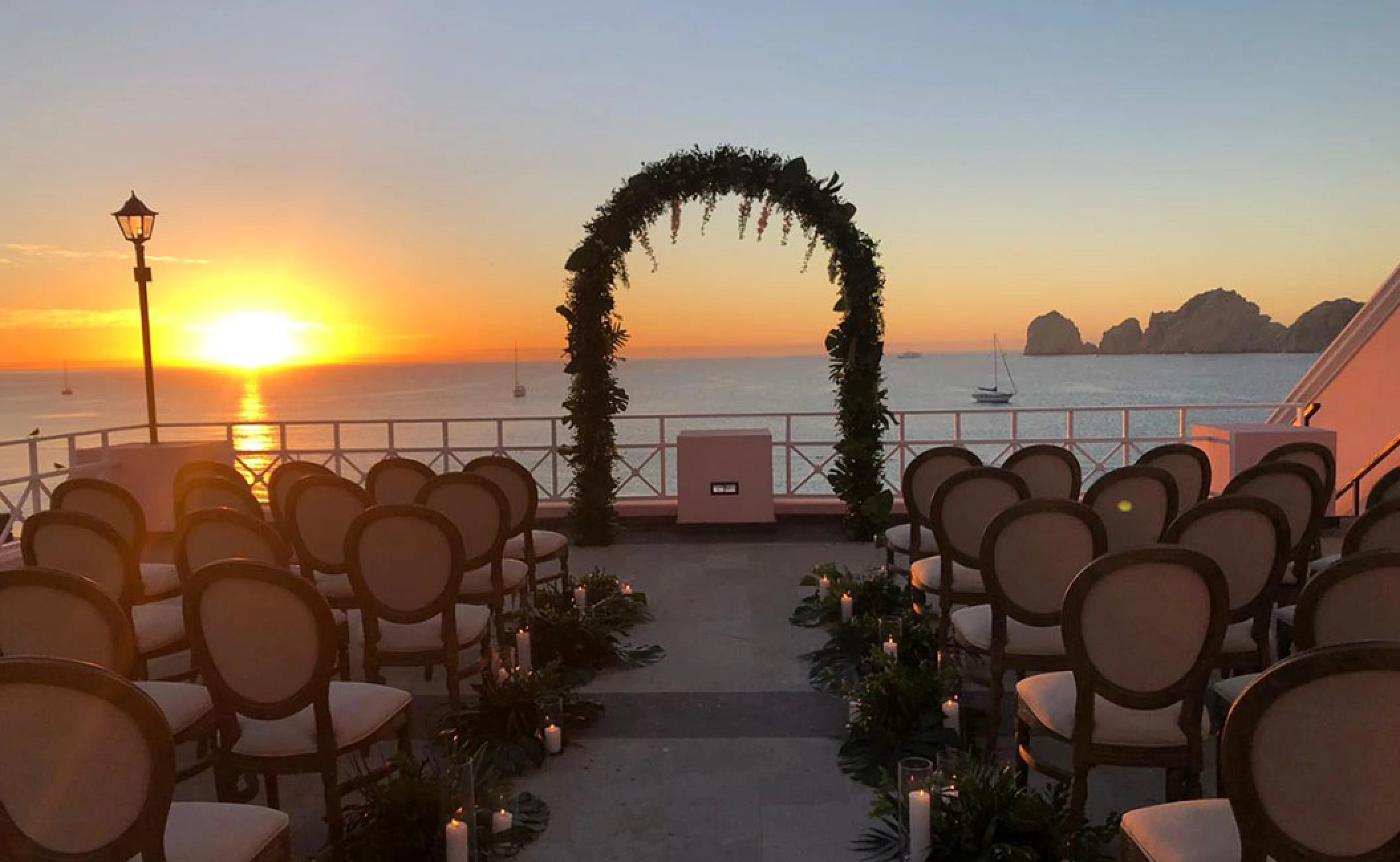 Pueblo Bonito Rose Wedding setup.