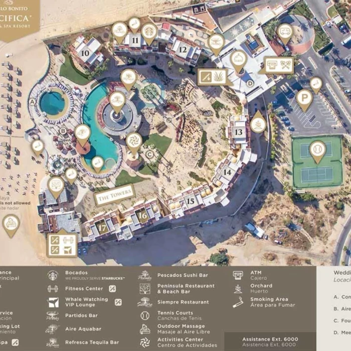 Resort map of Pueblo Bonito Pacifica Golf and Spa