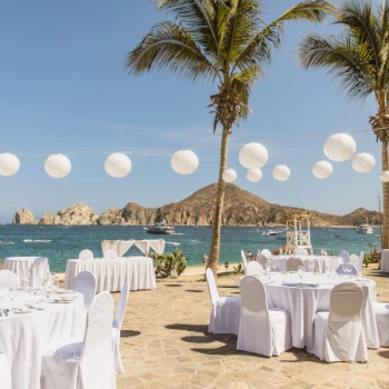 Dinner reception decor at Pueblo Bonito Los Cabos Beach Resort