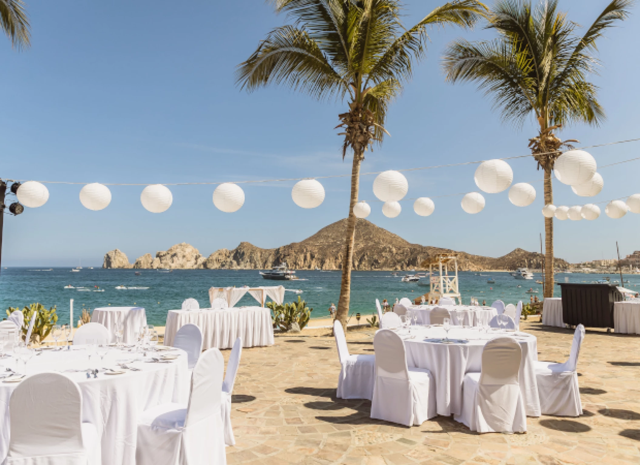 Dinner reception decor at Pueblo Bonito Los Cabos Beach Resort