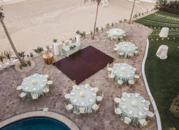 Aerial view of dinner reception at Pueblo Bonito Los Cabos Beach Resort