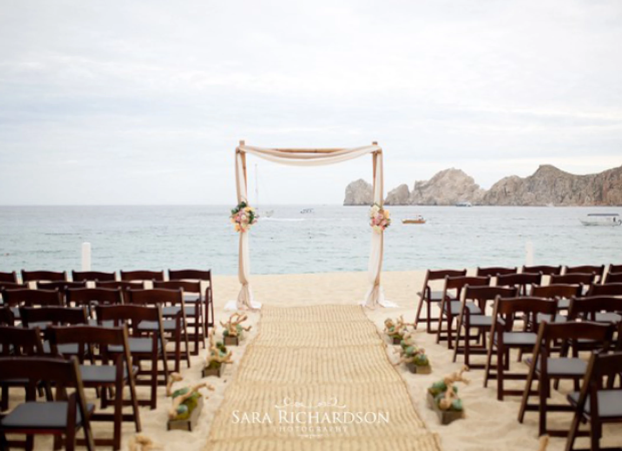 Ceremony decor at Pueblo Bonito Los Cabos Beach Resort