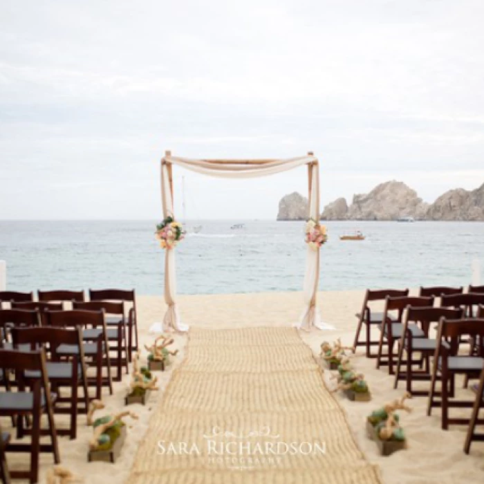 Ceremony decor at Pueblo Bonito Los Cabos Beach Resort