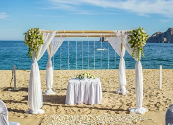 Ceremony decor at Pueblo Bonito Los Cabos Beach Resort