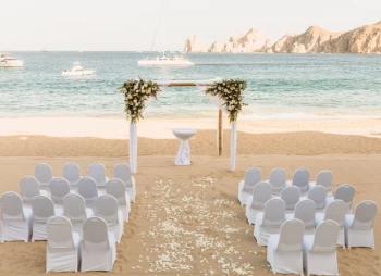 Ceremony decor at Pueblo Bonito Los Cabos Beach Resort