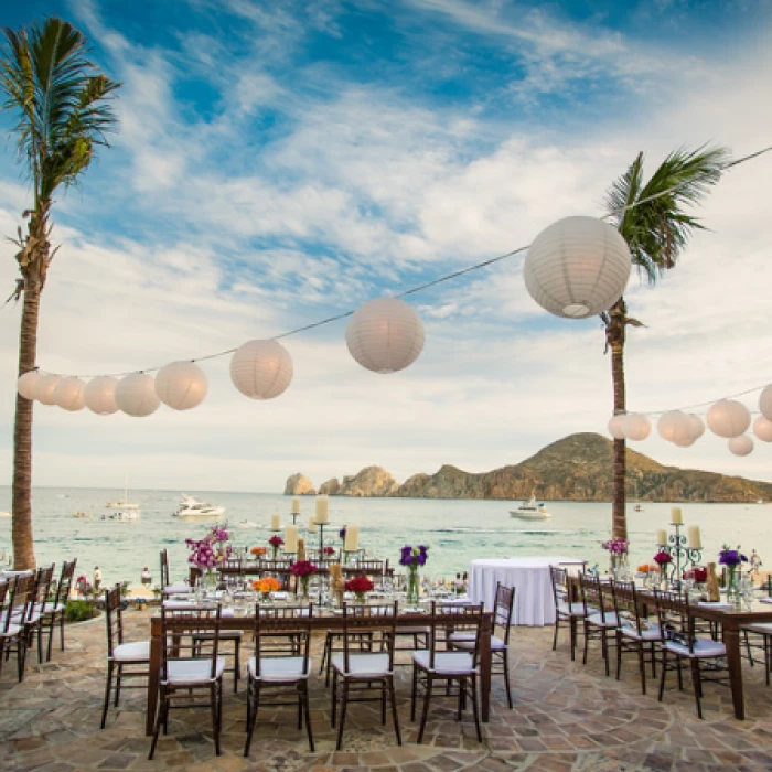 Dinner reception decor at Pueblo Bonito Los Cabos Beach Resort