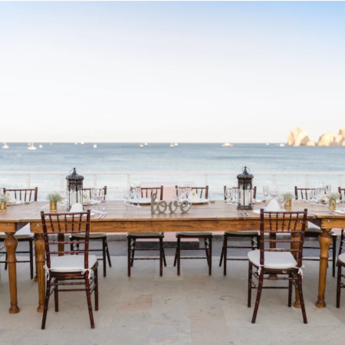 Dinner reception decor at Pueblo Bonito Los Cabos Beach Resort