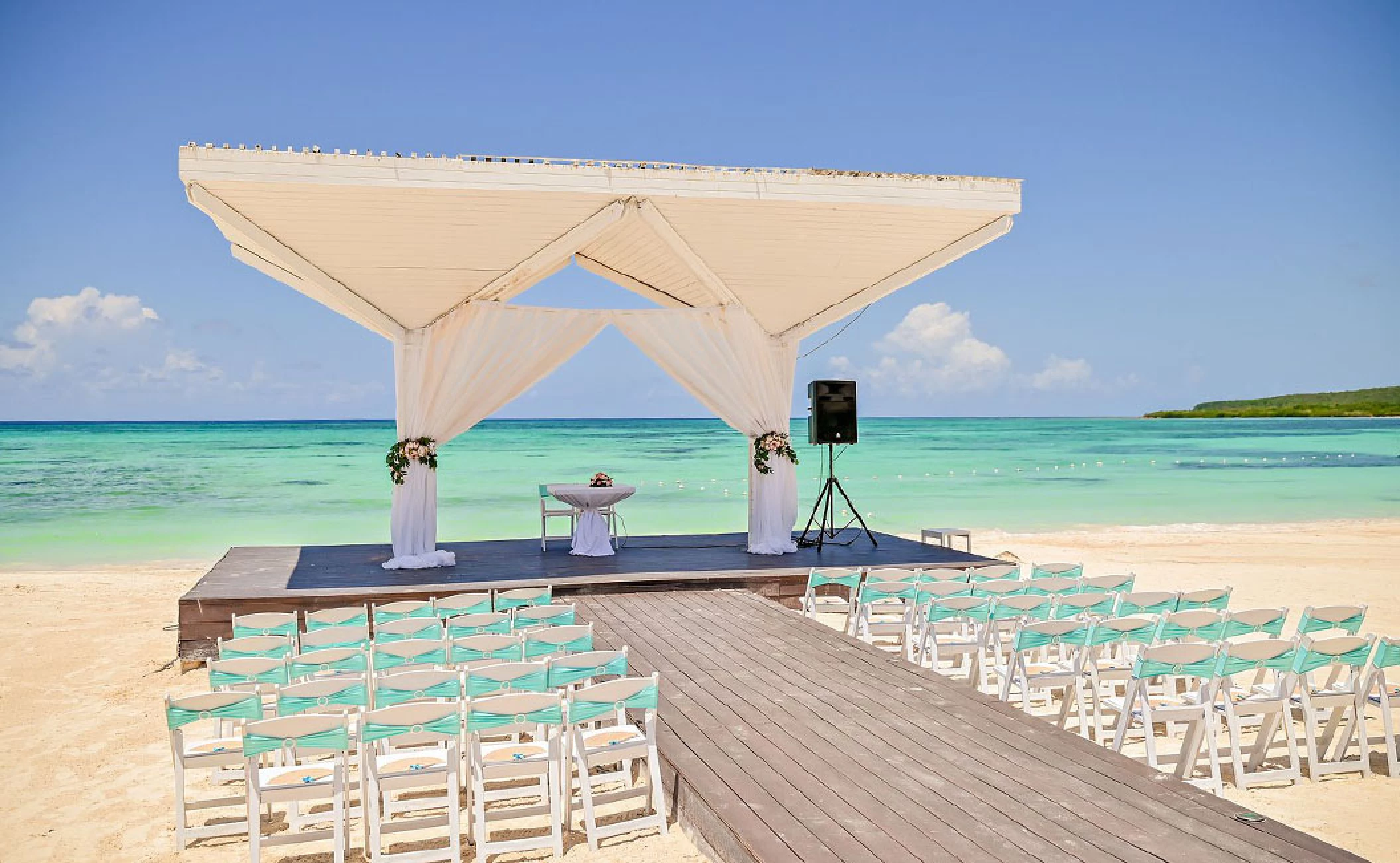 Beach Gazebo Wedding Venue at Royalton Blue Waters.