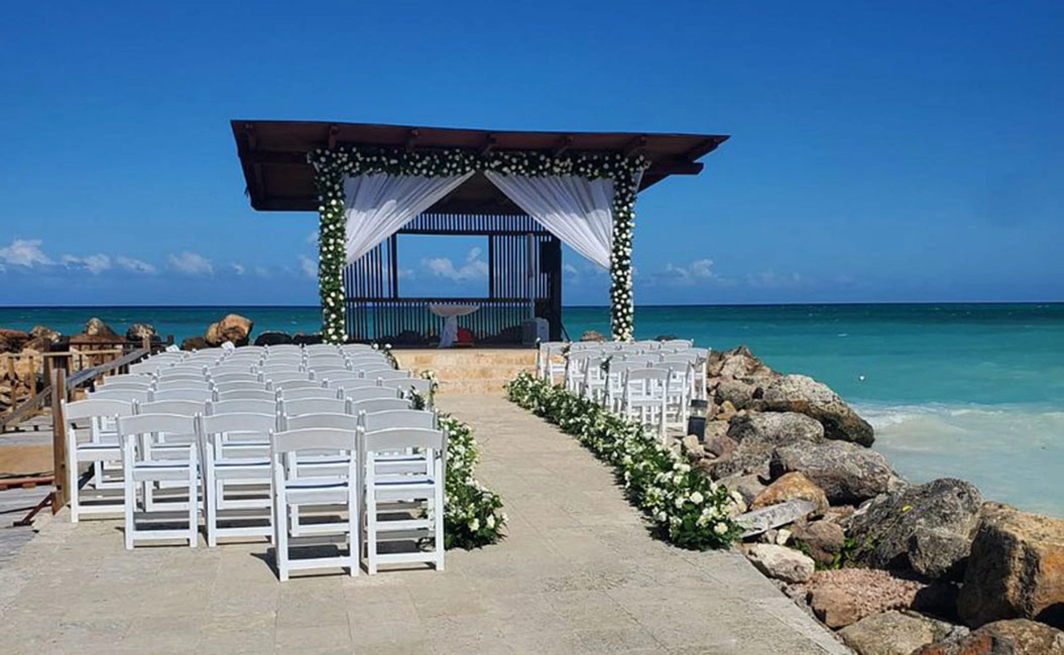 Ocean Gazebo Wedding Venue at Royalton Blue Waters.